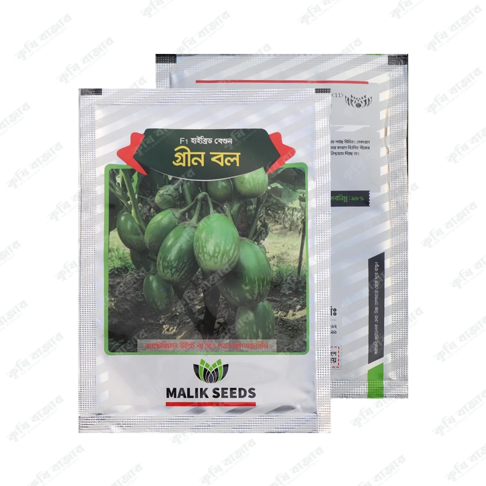 গ্রীন বল - বেগুন মালিক সিডস ( ৫ গ্রাম )-F1 হাইব্রিড বেগুন গ্রীন বল
